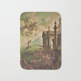 Ulysses Farewell to Penelope Seaport Landscape by Rex Whistler Bath Mat | Seaport, Rome, Vernazza, Naples, Italy, Amalfi, Painting, Positano, Monerosso, Salerno 