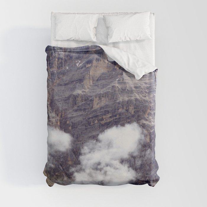 Peaks and Clouds Alps Mountains Duvet Cover