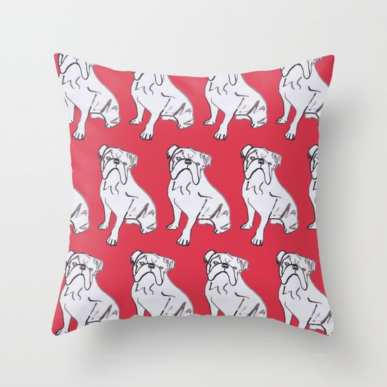 bulldog throw pillow