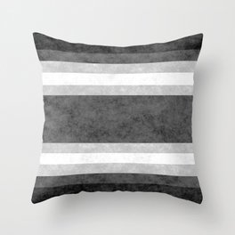 Grunge Stripes Simple Modern Minimal Pattern - Black White Throw Pillow