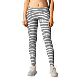 Stone Grey Striped Abstract Pattern Leggings