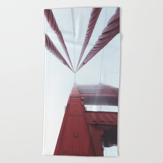 Golden Gate Bridge fogged up - San Francisco, CA Beach Towel