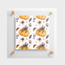 Halloween decoration pattern - pumpkins Floating Acrylic Print