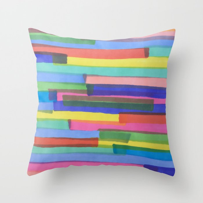 Happy Stripes Throw Pillow