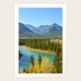 Scenic River and Montain Art Print