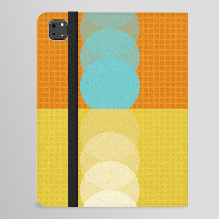 Grid retro color shapes patchwork 1 iPad Folio Case