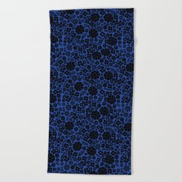 Mel's ditsy blossom - gothic midnight blue Beach Towel