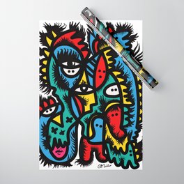 Hairy Cool Graffiti Street Pop Art Creatures Wrapping Paper