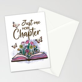 Just One More Chapter Floral Book Stationery Card