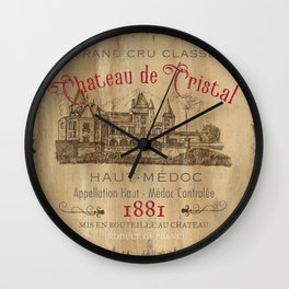 Barrel Wine Label 1 Wall Clock