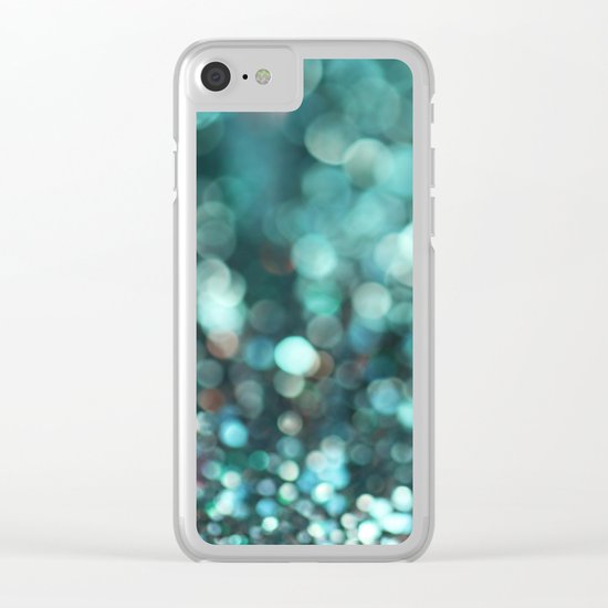 MERMAID GLITTER EMERALD Clear iPhone Case