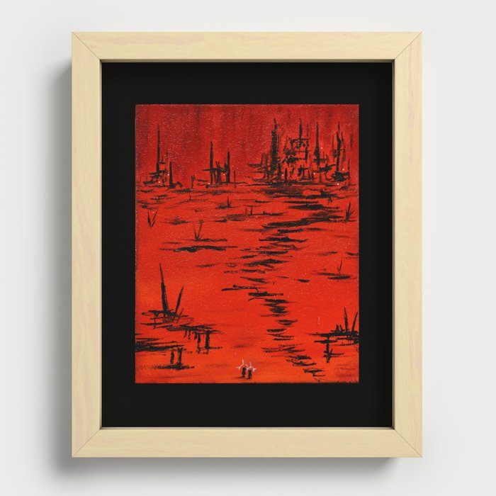 Crimson Haze Recessed Framed Print