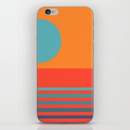 Rica - Colorful Sunset Retro Abstract Geometric Minimalistic Design Pattern iPhone Skin