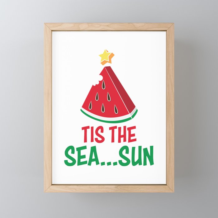 Tis The Sea...sun Funny Christmas In July Framed Mini Art Print