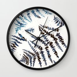 Ferns in Prussian Blue & Turquoise Wall Clock