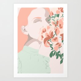All flowers in time Art Print | Art, Digital, Drawing, Minimal, Graphicdesign, Watercolor, Interior, Architecture, Artist, Vector 