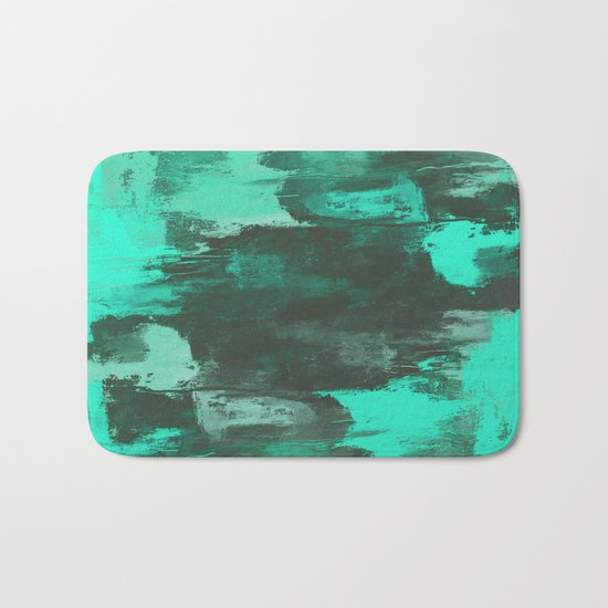 Chill Factor - Abstract cyan blue painting Bath Mat
