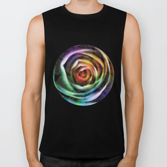 Rainbow Rose Biker Tank
