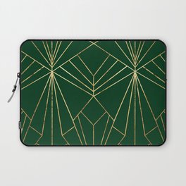 Art Deco in Emerald Green - Large Scale Laptop Sleeve