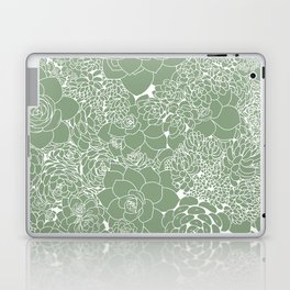 Succulent Line Drawing- Sage Green Laptop Skin