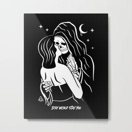 Stay weird Metal Print | Goth, Stayweirdstayyou, Night, Gothgift, Black And White, Dark, Romance, Digital, Grim, Stars 