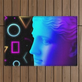 Ancient neon gods #4: Ceres/Demeter [synthwave/vaporwave/retrowave/cyberpunk] Outdoor Rug