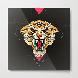 Tiger 3 Eyes Metal Print