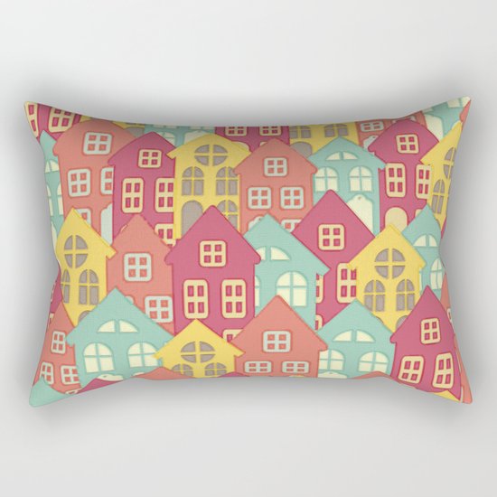 Houses on Hilltops Rectangular Pillow