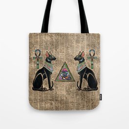 Egyptian Cats and Eye of Horus Tote Bag