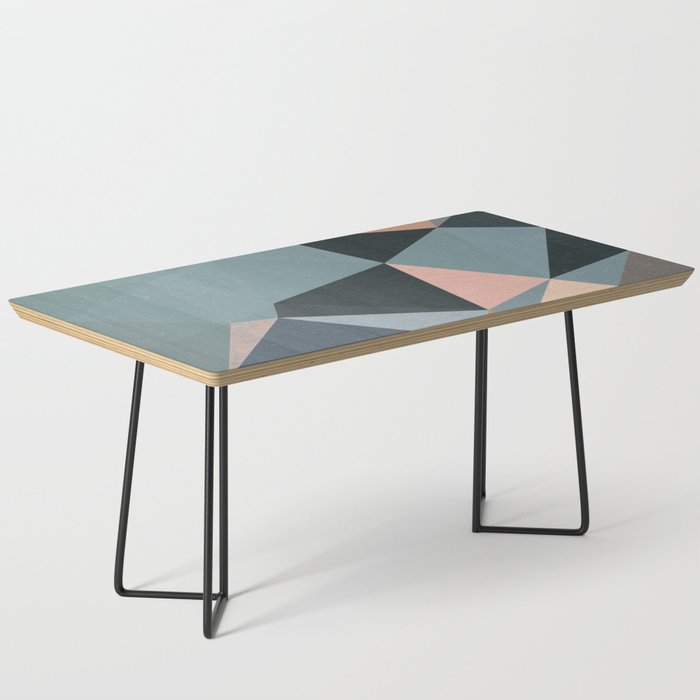 Moody urban Geometry - blue grey peach Coffee Table