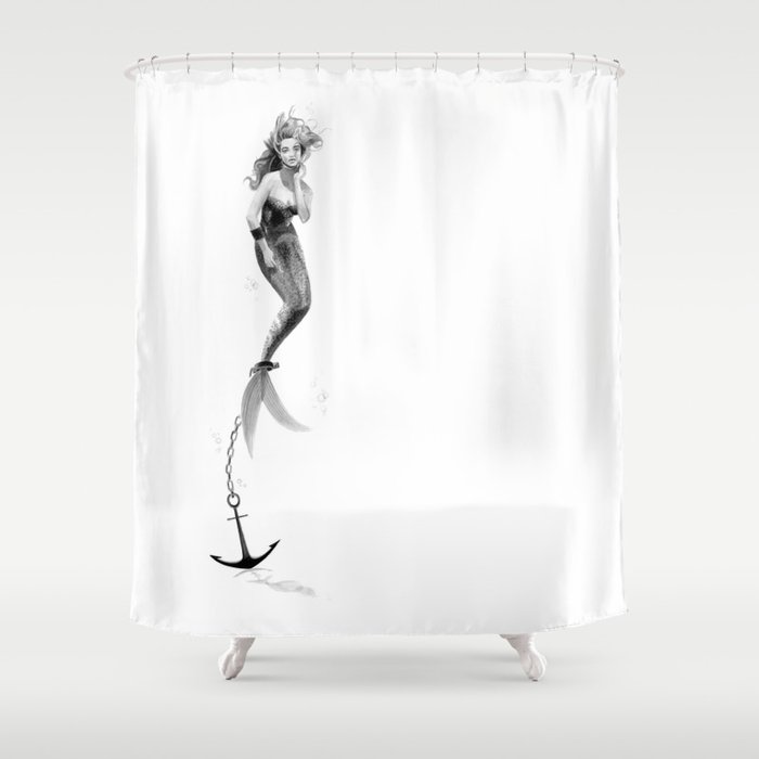 Ancd Mermaid Shower Curtain By, Black Mermaid Shower Curtain