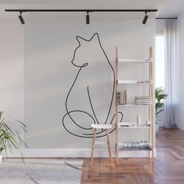 One Line Kitty Wall Mural