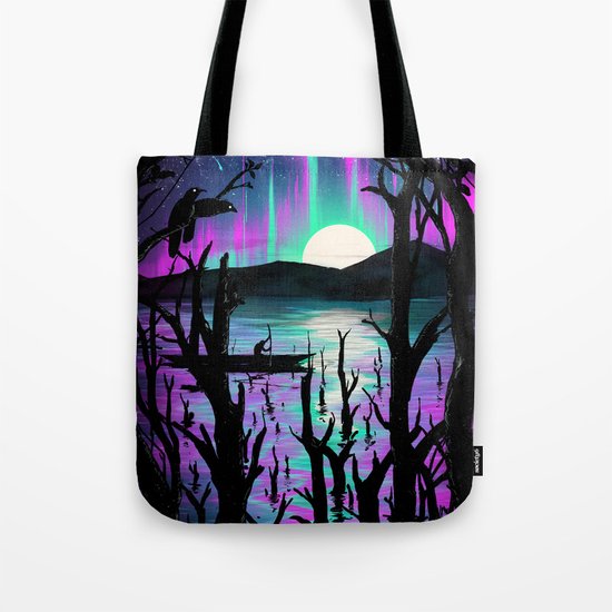 Night With Aurora Tote Bag