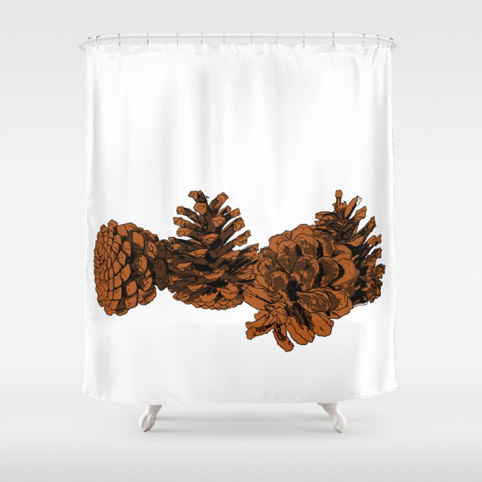 Brown Pine Cones Shower Curtain By, Pine Cone Shower Curtain