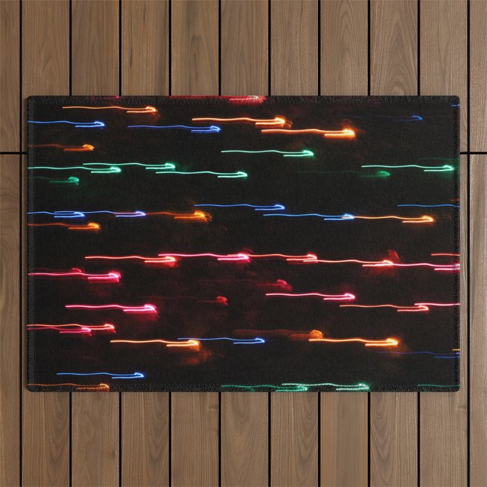 Lines of Christmas Lights Outdoor Rug