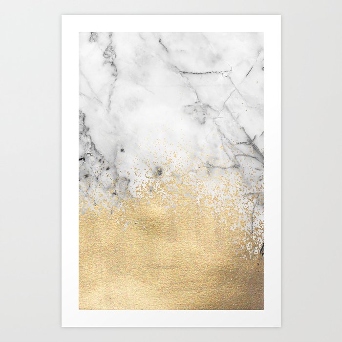 Gold Dust on Marble Art Print