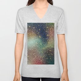 Modern Colorful Glitter Sparkles Abstract Background,Shiny,Luxury,Glam,girly,Shines, V Neck T Shirt