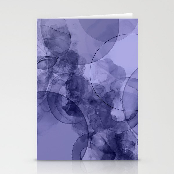 Very Peri Abstract Ink Art Stationery Cards
