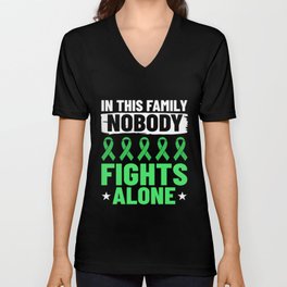 Cerebral Palsy Green Ribbon Brain Damage Awareness V Neck T Shirt