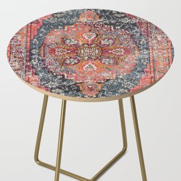 Orange Oriental rug  Side Table