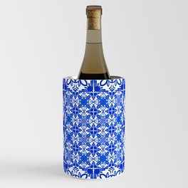 Cheerful Retro Modern Delft Blue Kitchen Tile Mixed Pattern  Wine Chiller