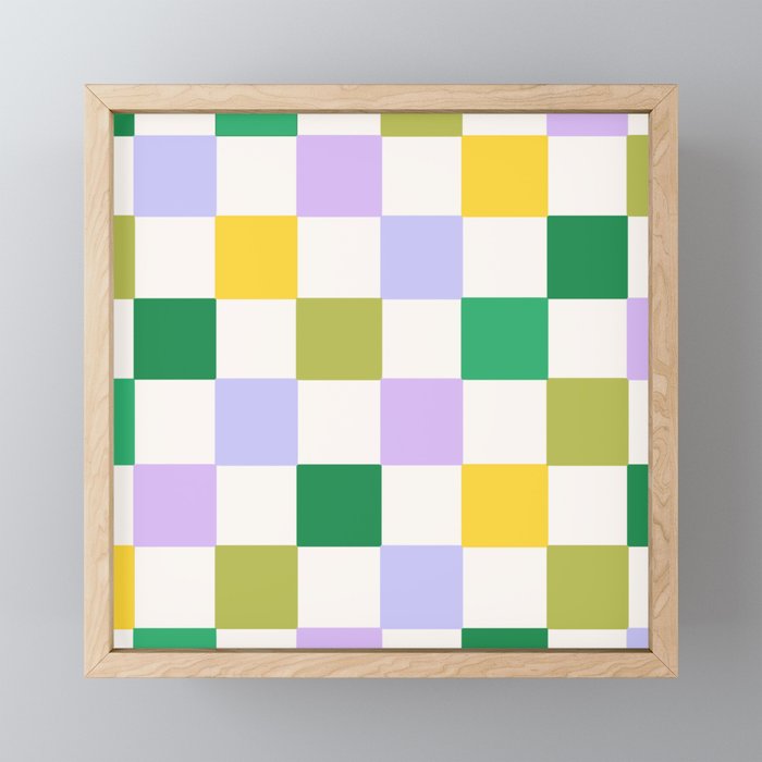 Lily pad Checkerboard  Framed Mini Art Print