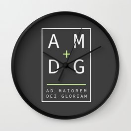 Jesuit motto latin phrase: Ad Maiorem Dei Gloriam Wall Clock