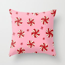 Peppermint Candy Pattern (red/pink/white) Throw Pillow