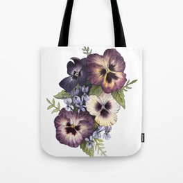 Watercolor Pansy Bouquet Tote Bag
