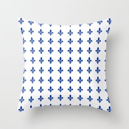 Blue Fleur De Lis Print Throw Pillow