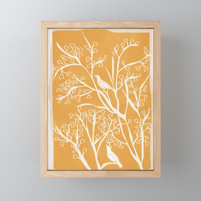 Birds on Branches 03 Framed Mini Art Print