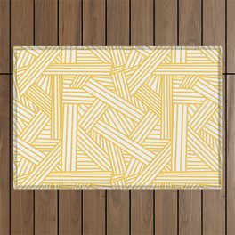 Sketchy Abstract (Light Orange & White Pattern) Outdoor Rug