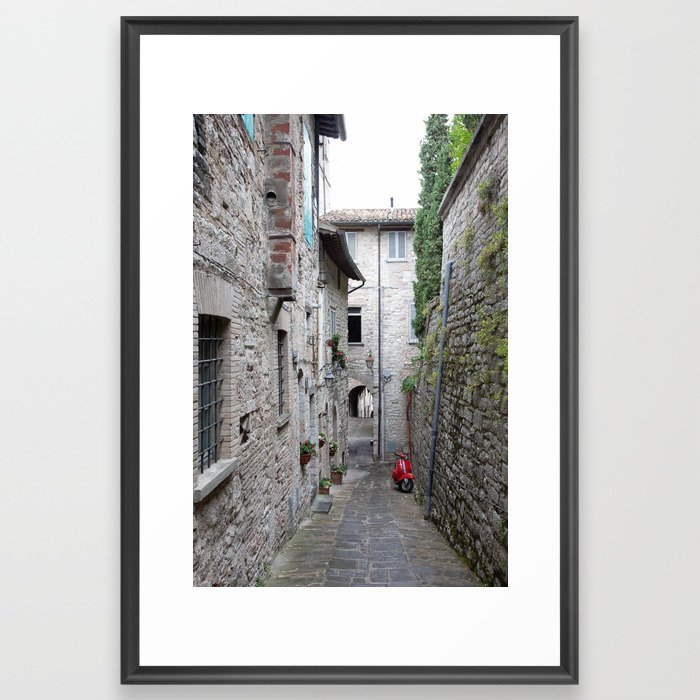 Picturesque Street | Umbria, Italy Framed Art Print