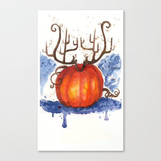 Deer Pumpkin Canvas Print